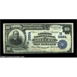 Green Bay, WI - $10 1902 Plain Back Fr. 626 The Citizens NB Ch. # (M)3884The last of this high grade