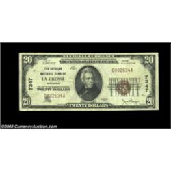 La Crosse, WI - $20 1929 Ty. 1 The Batavian NB Ch. # 7347Fine-Very Fine, with a bit of bank stamp on