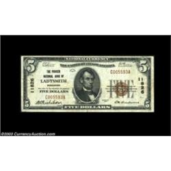 Ladysmith, WI - $5 1929 Ty. 1 The Pioneer NB Ch. # 11826Only denomination issued by this scarce bank