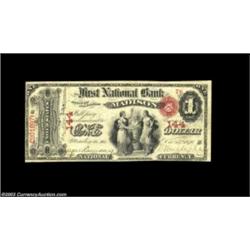 Madison, WI - $1 Original Fr. 382 The First NB Ch. # 144A great rarity from the Wisconsin state capi
