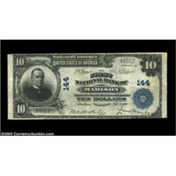 Madison, WI - $10 1902 Plain Back Fr. 624 The First NB Ch. # 144A more than acceptable large size st