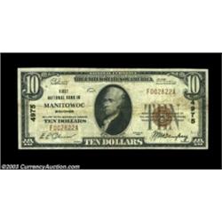 Manitowoc, WI - $10, $20 1929 Ty. 1 First NB Ch. # 4975Two high grade pieces, the $10 Very Fine, the