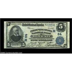 Milwaukee, WI - $5, $10 1902 Plain Back Fr. 609, 635 First Wisconsin NB Ch. # (M)64A pair of high gr