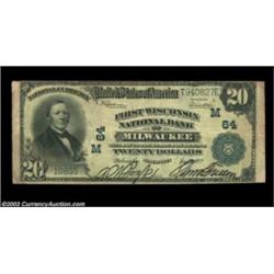 Milwaukee, WI - $20 1902 Plain Back Fr. 661 (2) First Wisconsin NB Ch. # (M)64, 64A pair of large tw