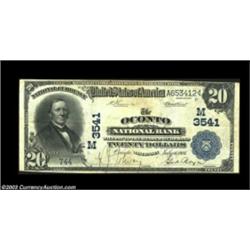 Oconto, WI - $20 1902 Date Back Fr. 644 The Oconto NB Ch. # (M)3541Much the scarcer of Oconto's two