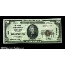 Oconto, WI - $20 1929 Ty. 1 The Citizens NB Ch. # 5521A second opportunity to add a small note from