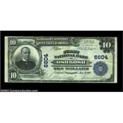 Oshkosh, WI - $10 1902 Plain Back Fr. 624 First NB Ch. # 6604A nice example bearing the third title