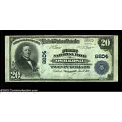 Oshkosh, WI - $20 1902 Plain Back Fr. 650 First NB Ch. # 6604A second large example bearing the thir
