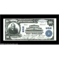 Stevens Point, WI - $10 1902 Plain Back Fr. 630 The Citizens NB Ch. # 4912This lovely example is by