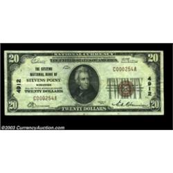 Stevens Point, WI - $20 1929 Ty. 1 The Citizens NB Ch. # 4912A high grade small size example from th
