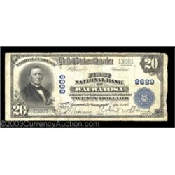 Wauwatosa, WI - $20 1902 Plain Back Fr. 652 The First NB Ch. # 8689This always popular bank is from