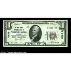 Wisconsin Rapids, WI - $10 1929 Ty. 1 The Wood County NB Ch. # 4639Bright and nicely centered Choice
