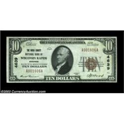 Wisconsin Rapids, WI - $10 1929 Ty. 1 The Wood County NB Ch. # 4639Bright Choice Crisp Uncirculated.