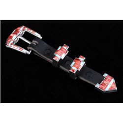 Zuni Sterling Mosaic Belt Buckle Set