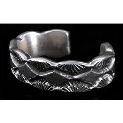 Navajo Sterling Bracelet With Shadow Box Design