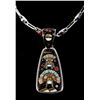 Image 1 : Zuni Excellent Inlaid Mosaic Sterling Necklace