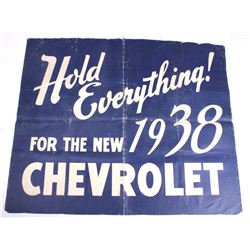 1938 Chevrolet Double Sided Advertising Banner