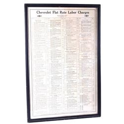 Chevrolet Flat Rate Labor Charger Framed Display