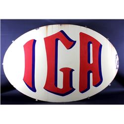 Vintage 1940's IGA Grocery Store Porcelain Sign