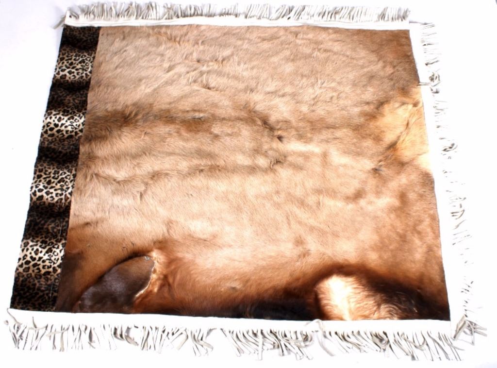 Large Montana Rocky Mountain Elk Hide Blanket