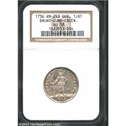 Brunswick-Luneburg-Calenberg-Hannover. George II 1/6 Taler 1736IAB,