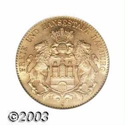 Hamburg. Gold 10 Marks 1913J,