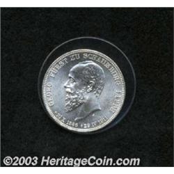 Schaumburg-Lippe. Death of Prince George commemorative 3 Mark 1911A,