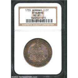 Stolberg. Christof Friedrich 1/3 Taler 1733,