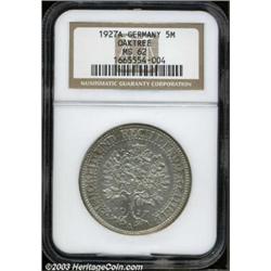 Weimar Republic. Oak Tree 5 Mark 1927A,