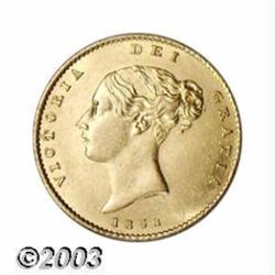 Victoria gold Half Sovereign 1853,