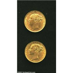 Victoria gold Young Head Sovereigns,