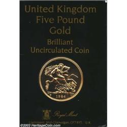 Elizabeth II gold 5 Pounds 1984,