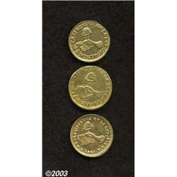 Gold 1/2 Escudo - three pieces,