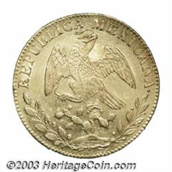 Gold 8 Escudos 1845-Go PM,