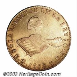 Gold 8 Escudos 1862-Go YE,