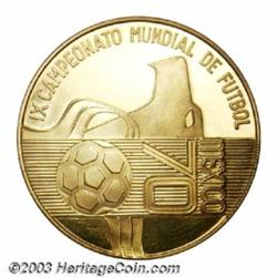 Gold medal issued for the 1970 World Cup in Mexico,