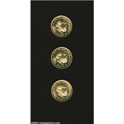 William III gold 10 Gulden Trio,