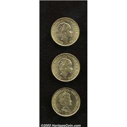 Wilhelmina gold 10 Gulden Trio,