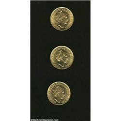 Wilhelmina gold 10 Gulden Trio,