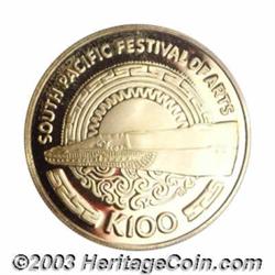 Specimen Gold 100 Kina 1980FM,