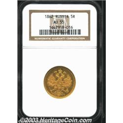 Alexander II gold 5 Roubles 1862,