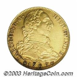 Carlos III gold 4 Escudos 1787-M DV,