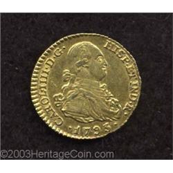 Charles IIII gold Escudo 1793-MF Madrid,