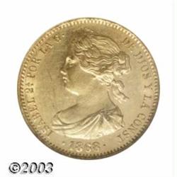 Isabel II gold 10 Escudos 1868 (73),