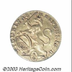 Zurich. Gold 1/4 Ducat 1758,