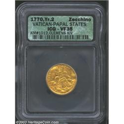 Clemens XIV gold Zecchino 1770-II,