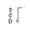 Image 2 : 14KT White Gold 3.05ctw Tanzanite and Diamond Dangle Earrings