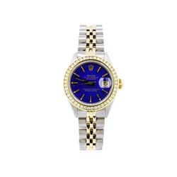 Ladies Two-Tone Rolex Datejust Watch with Diamond Bezel