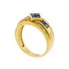Image 3 : 14KT Yellow Gold 0.72ct. Blue Sapphire and Diamond Ring