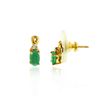 Image 1 : 10KT Yellow Gold 0.2ct Emerald and Diamond Earrings